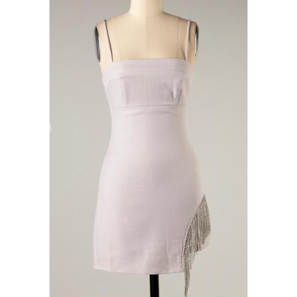 LE LIS Dresses & Skirts - NEW LE LIS rhinestone fringe dress in lavender